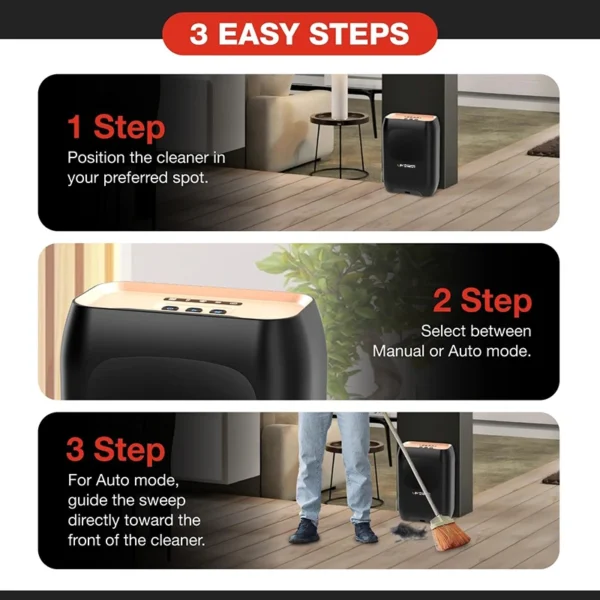 OMESER Automatic Electric Dust Pan Vacuum – Hands-Free, Multi-Mode Floor Cleaner for Professional Use