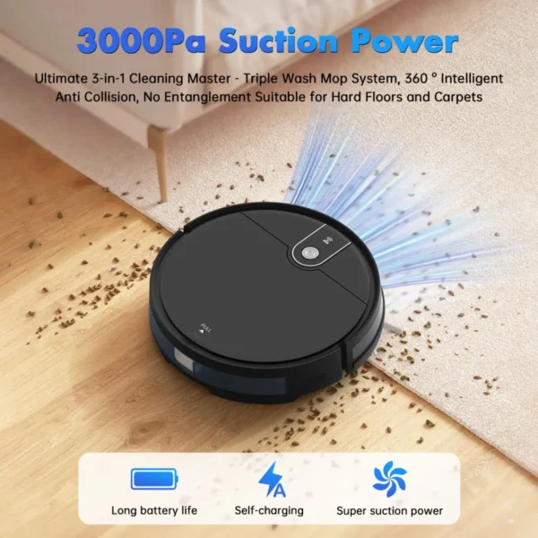 OMESER CHY300 Robot Vacuum and Mop Combo for Pet Hair Hard Floor, Alexa/APP/Wifi/Voice/Remote Control